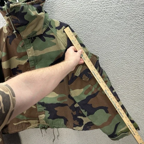 Vintage Military Jacket Adult Medium Short Woodland Camo Chemical Protective NFR - Picture 5 of 16